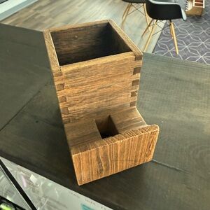 Small wooden pen and phone holder from target